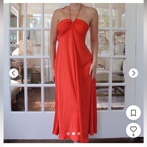 NWT coral red banana republic slip dress midi xs